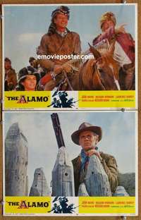 z050 ALAMO 2 movie lobby cards R67 John Wayne, Richard Widmark