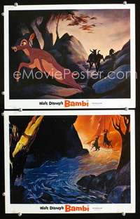 z078 BAMBI 2 movie lobby cards R70s Walt Disney cartoon deer classic!