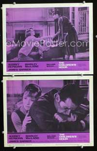 z184 CHILDREN'S HOUR 2 movie lobby cards '62 Audrey Hepburn, Garner