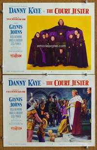 z204 COURT JESTER 2 movie lobby cards '55 Danny Kaye is knighted!