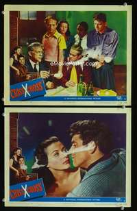 z211 CRISS CROSS 2 movie lobby cards '48 Burt Lancaster, De Carlo