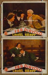 z234 DEVIL'S BROTHER 2 Spanish/U.S. movie lobby cards R40s Laurel & Hardy