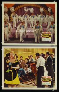 z236 DIAMOND HORSESHOE 2 movie lobby cards '45 Grable, Phil Silvers