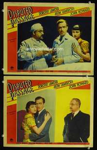 z240 DISPUTED PASSAGE 2 movie lobby cards '39 Lamour, Tamiroff, Howard
