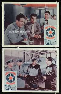 z241 DIVE BOMBER 2 movie lobby cards R56 Errol Flynn, MacMurray