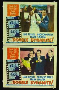 z243 DOUBLE DYNAMITE 2 movie lobby cards '52 Groucho Marx, Sinatra