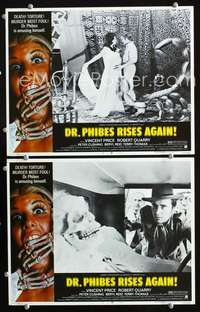 z250 DR. PHIBES RISES AGAIN 2 movie lobby cards '72 wacky AIP horror!