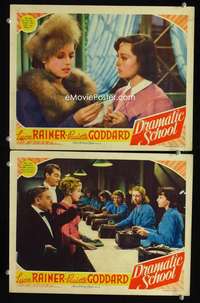 z251 DRAMATIC SCHOOL 2 movie lobby cards '38 Luise Rainer, Goddard