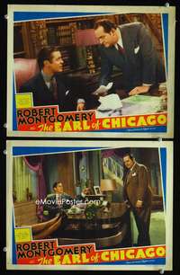 z258 EARL OF CHICAGO 2 movie lobby cards '40 Robert Montgomery, Arnold