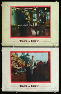z259 EAST OF EDEN 2 movie lobby cards '55 1st James Dean, Julie Harris