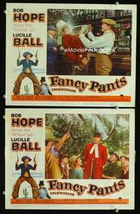 z278 FANCY PANTS 2 movie lobby cards R62 Bob Hope clowning & hanging!