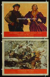 z298 FOR WHOM THE BELL TOLLS 2 movie lobby cards '43 Paxinou, Tamiroff