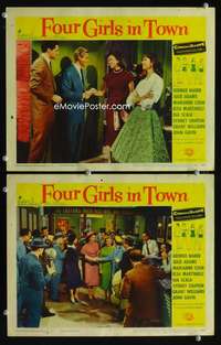 z029 4 GIRLS IN TOWN 2 movie lobby cards '56 Julie Adams, Martinelli