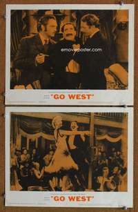 z336 GO WEST 2 movie lobby cards R62 two cool Groucho Marx scenes!