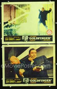 z341 GOLDFINGER 2 movie lobby cards '64 Sean Connery, Sakata, Froebe