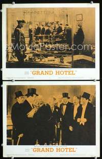 z348 GRAND HOTEL 2 movie lobby cards R62 John & Lionel Barrymore!