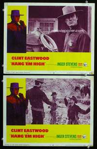 z367 HANG 'EM HIGH 2 movie lobby cards '68 Clint Eastwood classic!