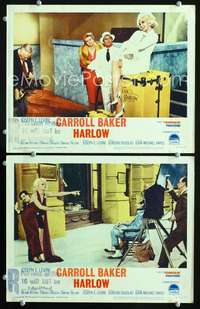 z372 HARLOW 2 movie lobby cards '65 Carroll Baker in title role!