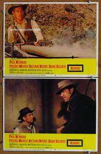z398 HOMBRE 2 movie lobby cards '66 Paul Newman, Richard Boone, Ritt