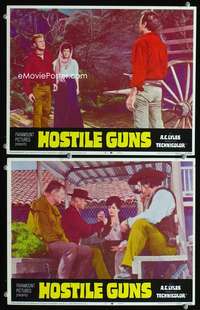 z403 HOSTILE GUNS 2 movie lobby cards '67 George Montgomery, De Carlo
