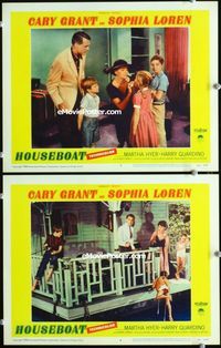 z408 HOUSEBOAT 2 movie lobby cards '58 Cary Grant, Sophia Loren