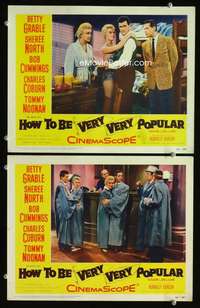 z410 HOW TO BE VERY, VERY POPULAR 2 movie lobby cards '55 Betty Grable