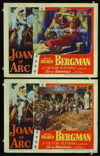 z455 JOAN OF ARC 2 movie lobby cards '48 Ingrid Bergman as St. Joan!