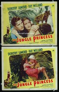 z463 JUNGLE PRINCESS 2 movie lobby cards R46 Dorothy Lamour, Milland