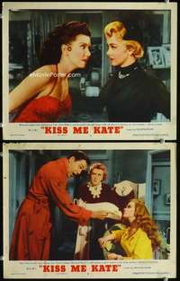 z472 KISS ME KATE 2 movie lobby cards '53 Keel, Grayson, Ann Miller