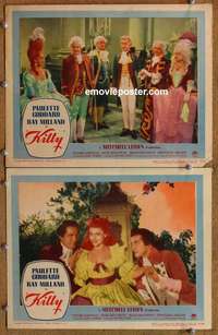 z473 KITTY 2 movie lobby cards '45 Paulette Goddard, Ray Milland