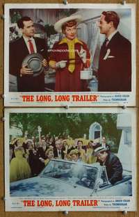 z514 LONG, LONG TRAILER 2 movie lobby cards '54 Lucy Ball, Desi Arnaz