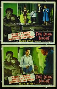 z512 LONG NIGHT 2 movie lobby cards '47 Henry Fonda, Bel Geddes