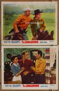 z515 LONGHORN 2 movie lobby cards '51 Wild Bill Elliott, Phyllis Coates