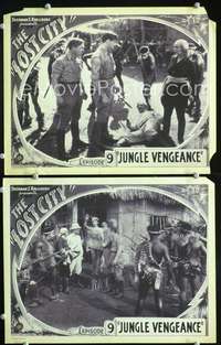 z519 LOST CITY 2 Chap 9 movie lobby cards '35 jungle sci-fi serial!