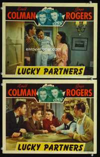 z529 LUCKY PARTNERS 2 movie lobby cards '40 Ron Colman, Ginger Rogers