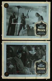 z532 MACBETH 2 movie lobby cards '48 Orson Welles, Shakespeare!