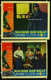z533 MACHINE GUN KELLY 2 movie lobby cards '58 Charles Bronson, AIP