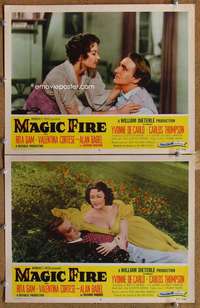 z536 MAGIC FIRE 2 movie lobby cards '55 super sexy Yvonne De Carlo!