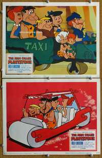 z542 MAN CALLED FLINTSTONE 2 movie lobby cards '66 Hanna-Barbera!