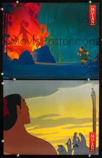 z594 MULAN 2 movie lobby cards '98 Walt Disney Ancient China cartoon!