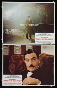 z595 MURDER ON THE ORIENT EXPRESS 2 movie lobby cards '74 Albert Finney