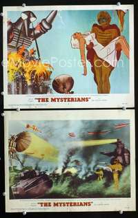 z602 MYSTERIANS 2 movie lobby cards '59 cool sci-fi special fx images!