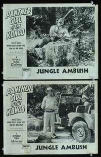 z656 PANTHER GIRL OF THE KONGO 2 Chap 2 movie lobby cards '55 serial!