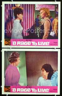 z689 RAGE TO LIVE 2 movie lobby cards '65 Suzanne Pleshette in both!