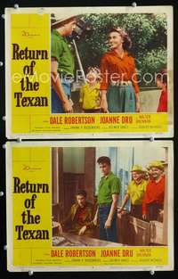 z705 RETURN OF THE TEXAN 2 movie lobby cards '52 Richard Boone, Dru