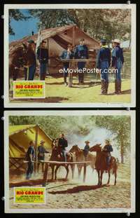 z716 RIO GRANDE 2 movie lobby cards '50 John Wayne, John Ford