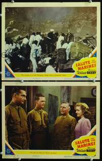 z737 SALUTE TO THE MARINES 2 movie lobby cards '43 Collins, Maxwell