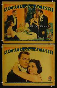 z755 SECRETS OF AN ACTRESS 2 movie lobby cards '38 Kay Francis, Brent