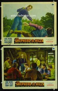 z771 SHEPHERD OF THE HILLS 2 movie lobby cards '41 John Wayne punches!
