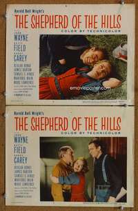 z772 SHEPHERD OF THE HILLS 2 movie lobby cards R55 John Wayne, Field
